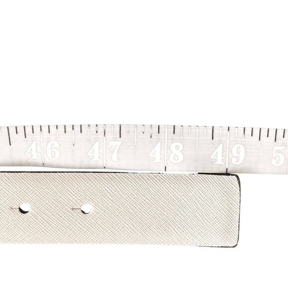 New MK Michael Kors Off White 1" Leather Belt Gold Logo Hardware Women's Sz XXL - Picture 10 of 10